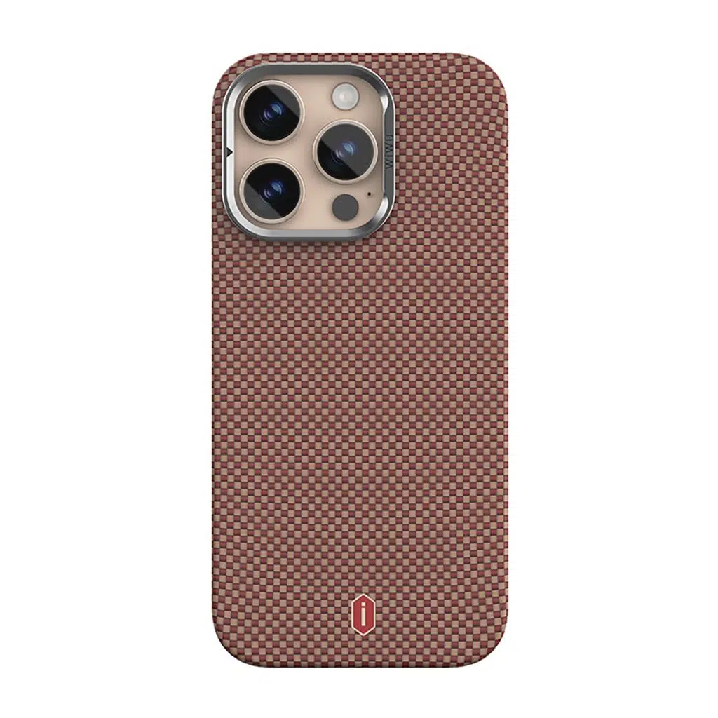 iPhone 16 Pro Max Kılıf Lopard DCC-208 M-safe Şarj Özellikli Kamera Standlı Aramid Fiber Tasarım Kevlar Kapak