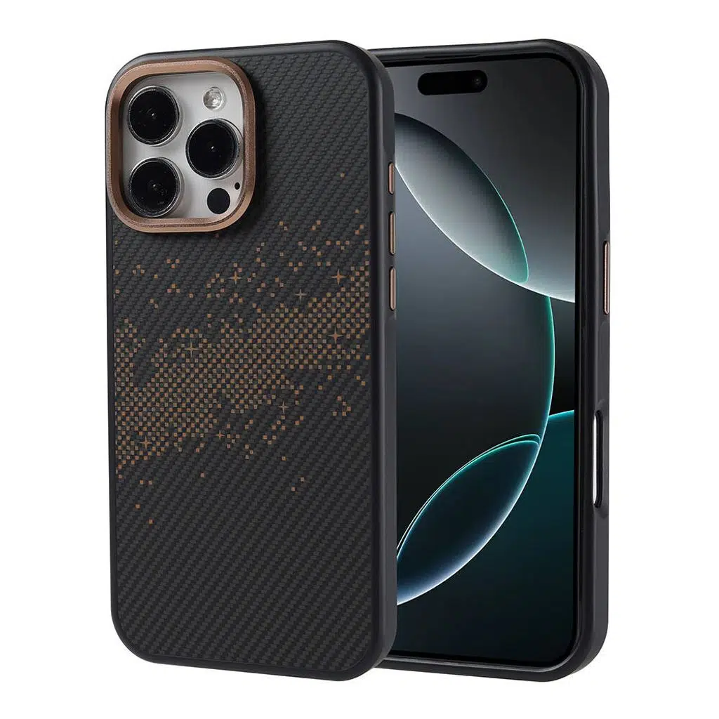 iPhone 16 Pro Max Kılıf M-safe Şarj Özellikli Karbon Fiber Tasarımlı Vave Kapak