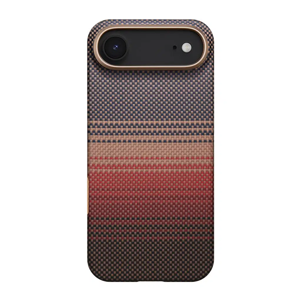 iPhone 17 Air Kılıf M-safe Şarj Özellikli Aramid Fiber Pitaka Tactile Woven Sunset-Moonrise Serisi Kapak
