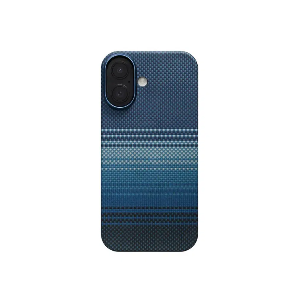 iPhone 17 Kılıf M-safe Şarj Özellikli Aramid Fiber Pitaka Tactile Woven Sunset-Moonrise Serisi Kapak