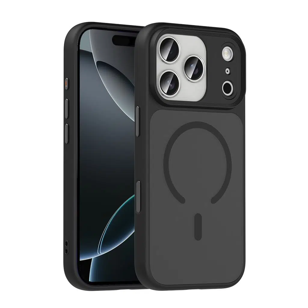 iPhone 17 Pro Kılıf Mat Arka Yüzey Wireless Şarj Özellikli Flet M-safe Kapak