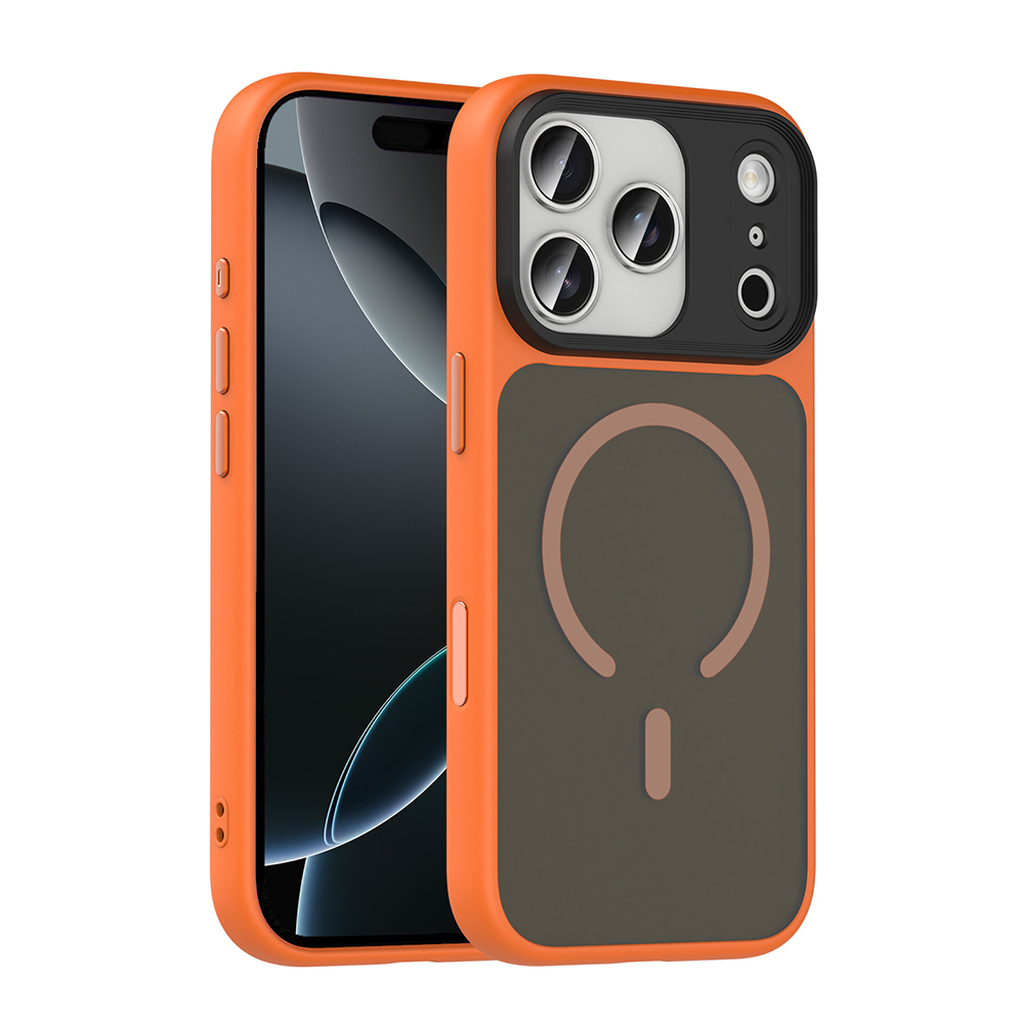 iPhone 17 Pro Max Kılıf Mat Arka Yüzey Wireless Şarj Özellikli Flet M-safe Kapak