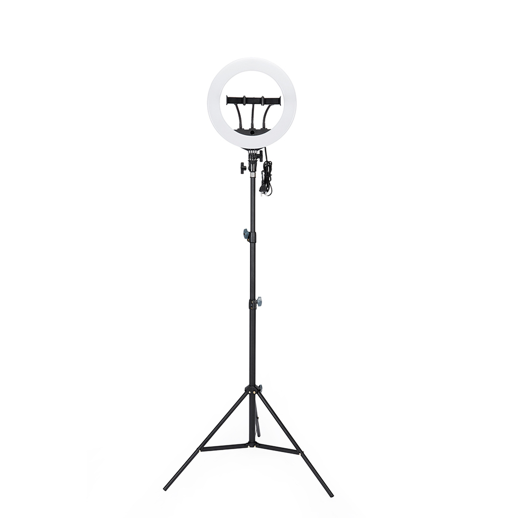 Lopard 34cm Işıklı Telefon Tutucu Ring Light — 72 LED, 2900–6500K, Uzaktan Kumanda, Profesyonel