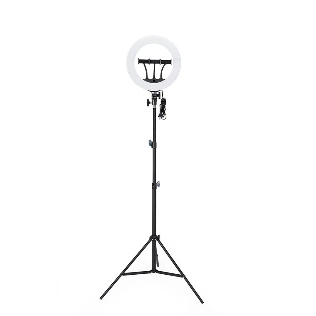 Lopard 34cm Işıklı Telefon Tutucu Ring Light — 72 LED, 2900–6500K, Uzaktan Kumanda, Profesyonel