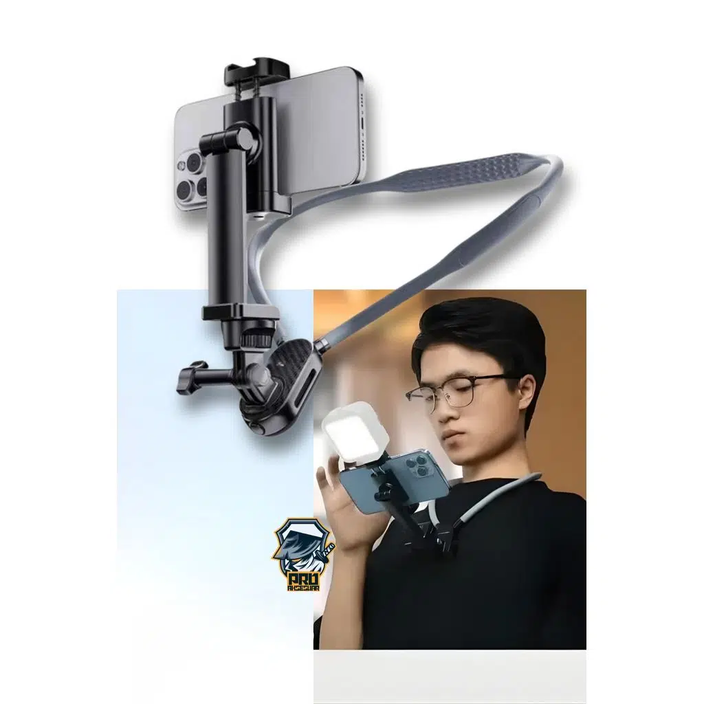 Lopard 2in1 Eller Serbest Boyun Askılı Telefon Tutucu iPhone GoPro ve Tüm Aksiyon Kameralarına