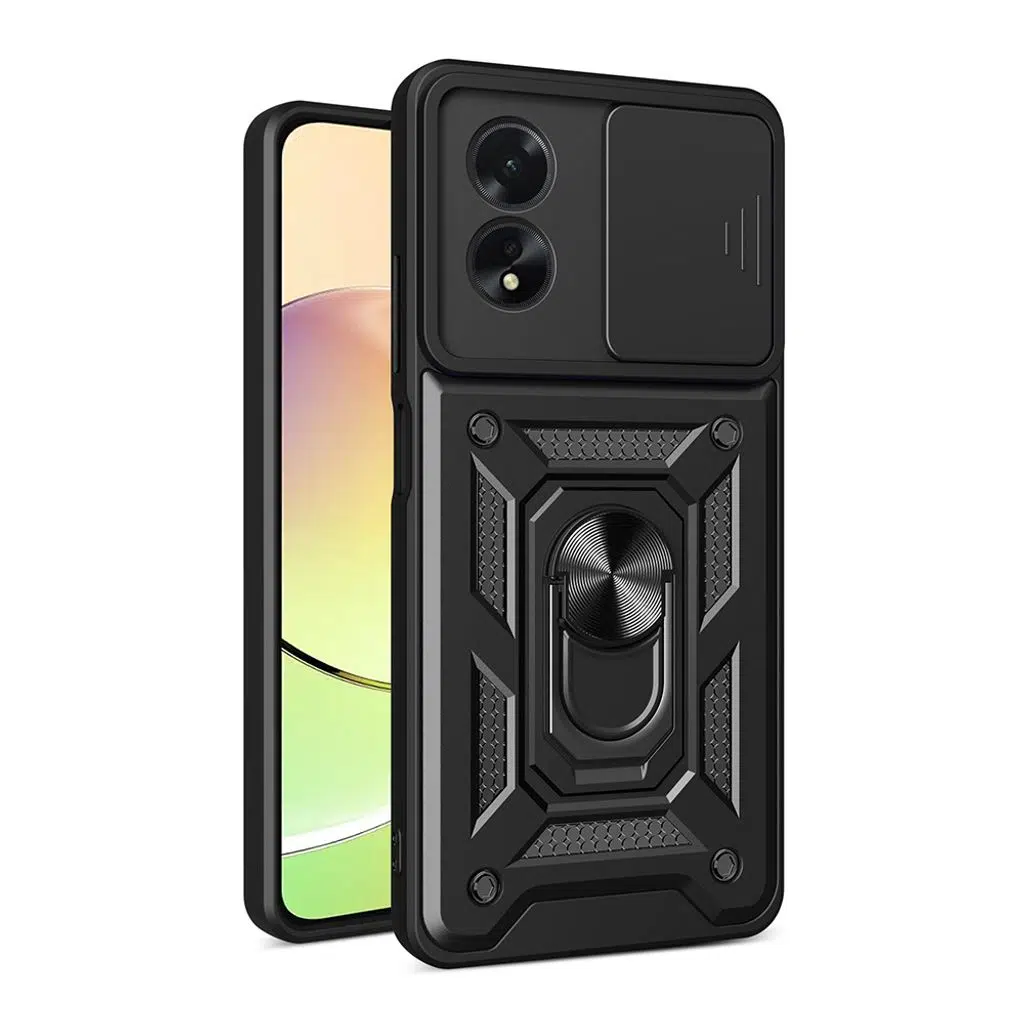 Oppo A38 Kılıf Magnetik Standlı Kamera Korumalı Sürgülü Vega Kapak