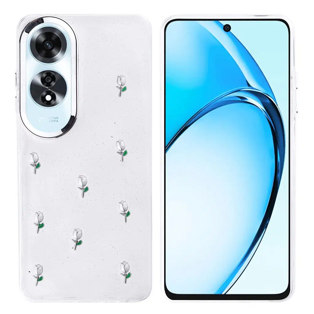 Oppo A60 Kılıf Airbag Tasarımlı Simli Şeffaf Kutup Kapak