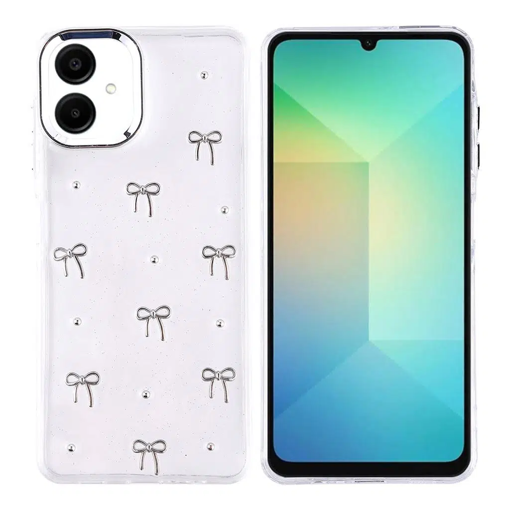 Samsung Galaxy A06 Kılıf Airbag Tasarımlı Simli Şeffaf Kutup Kapak