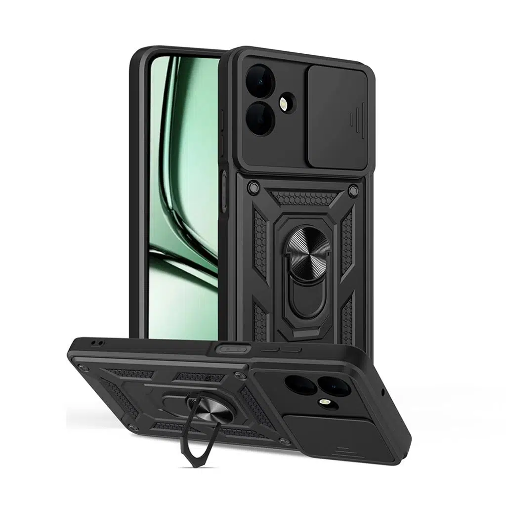 Samsung Galaxy A07 Kılıf Magnetik Standlı Kamera Korumalı Sürgülü Vega Kapak