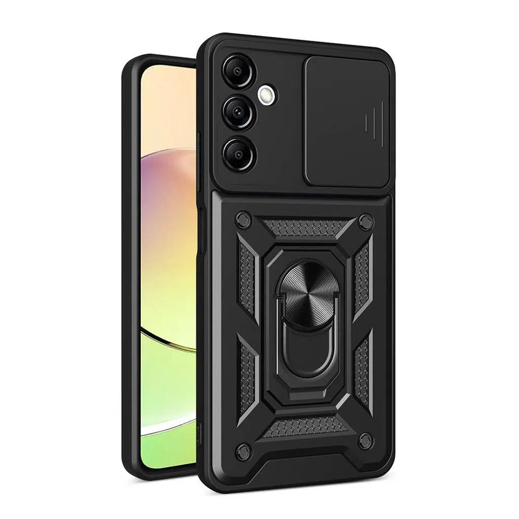 Samsung Galaxy A14 Kılıf Magnetik Standlı Kamera Korumalı Sürgülü Vega Kapak