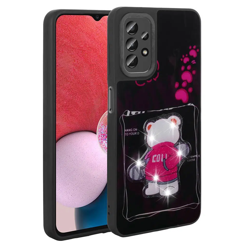 Samsung Galaxy A23 Kılıf Parlayan Kabartmalı İkonik Figürlü Amas Silikon Kapak