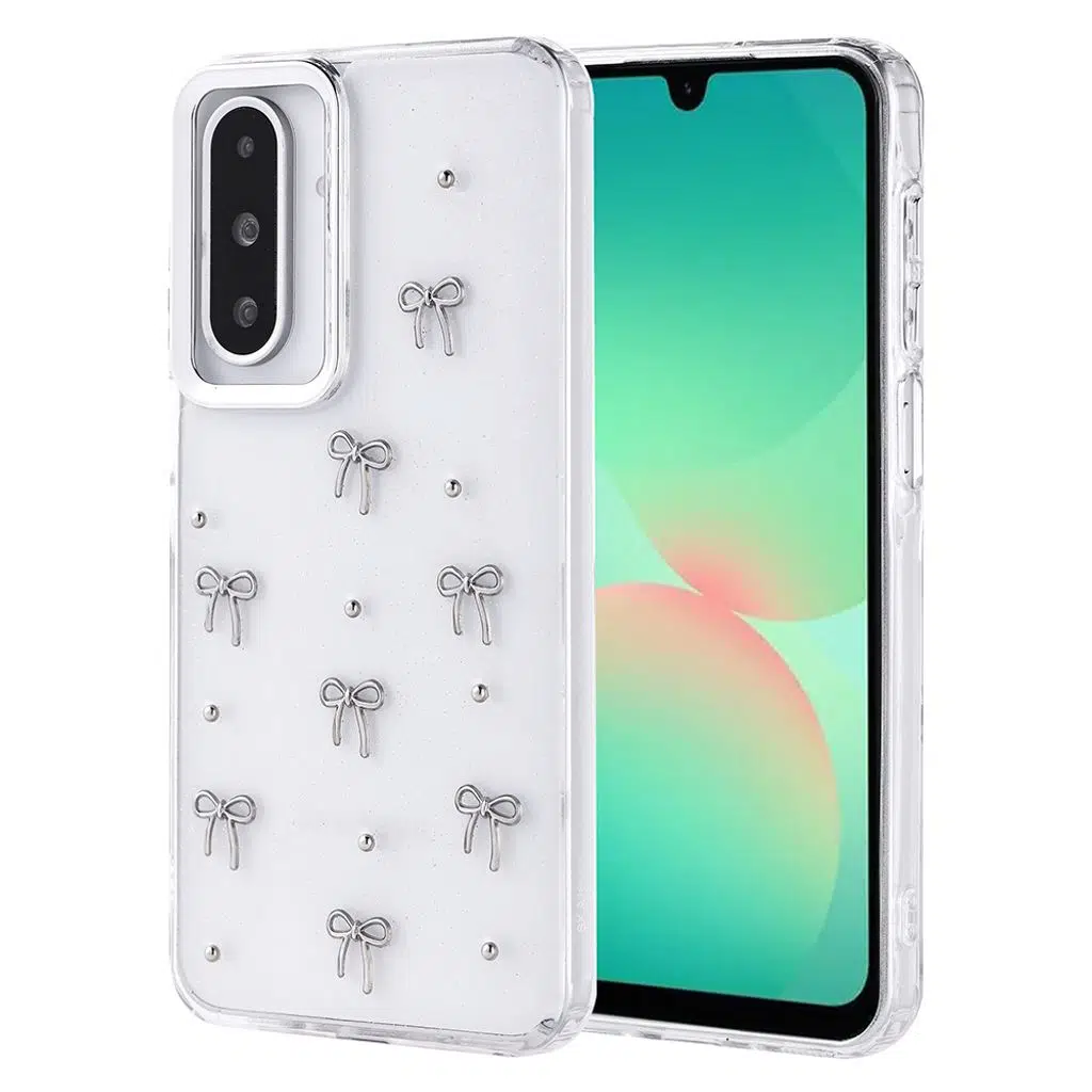 Samsung Galaxy A26 Kılıf Airbag Tasarımlı Simli Şeffaf Kutup Kapak