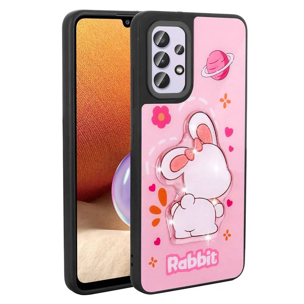 Samsung Galaxy A32 4G Kılıf Parlayan Kabartmalı İkonik Figürlü Amas Silikon Kapak