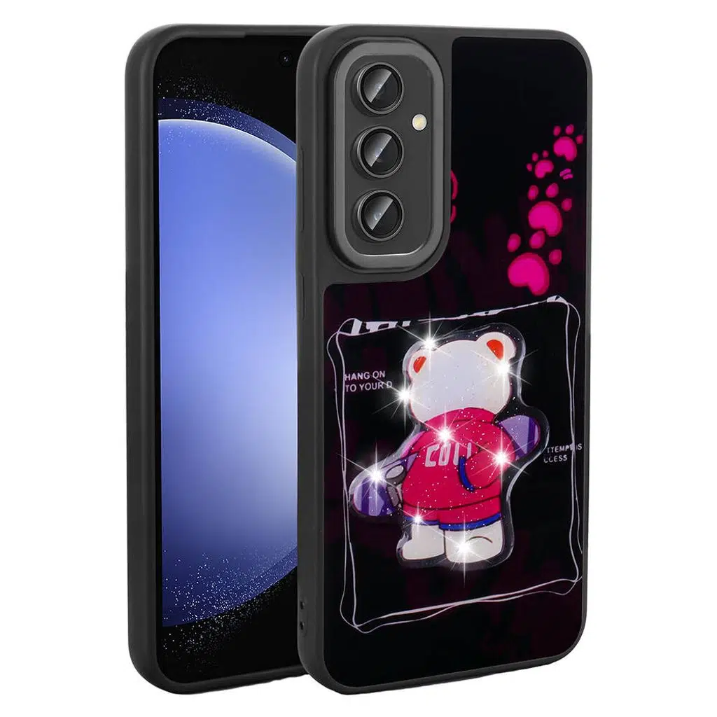 Samsung Galaxy A54 Kılıf Parlayan Kabartmalı İkonik Figürlü Amas Silikon Kapak