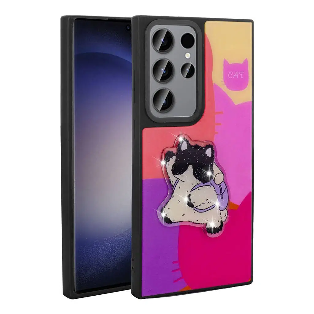 Samsung Galaxy S22 Ultra Kılıf Parlayan Kabartmalı İkonik Figürlü Amas Silikon Kapak