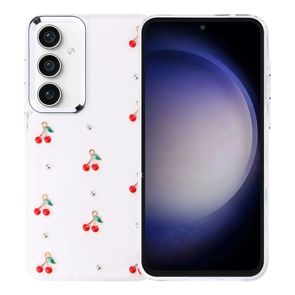 Samsung Galaxy S23 FE Kılıf Airbag Tasarımlı Simli Şeffaf Kutup Kapak