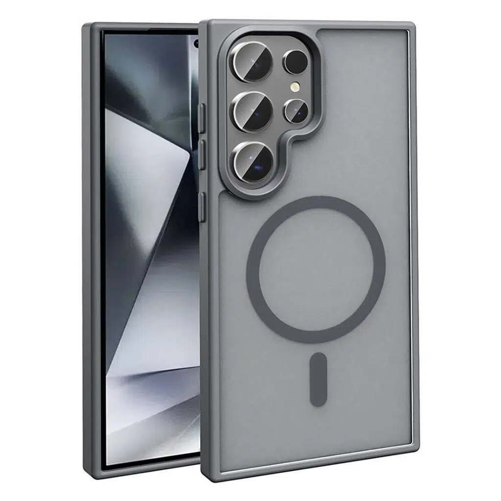 Samsung Galaxy S23 Ultra Kılıf M-safe Şarj Özellikli Mat Arka Yüzey Sio Kapak