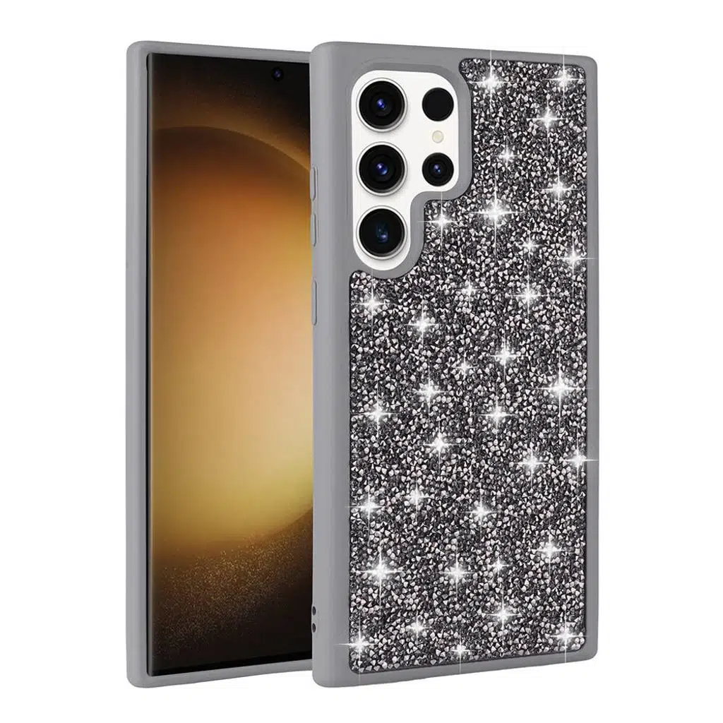 Samsung Galaxy S23 Ultra Kılıf Parlak Taşlı Tasarım Pırlanta Kapak