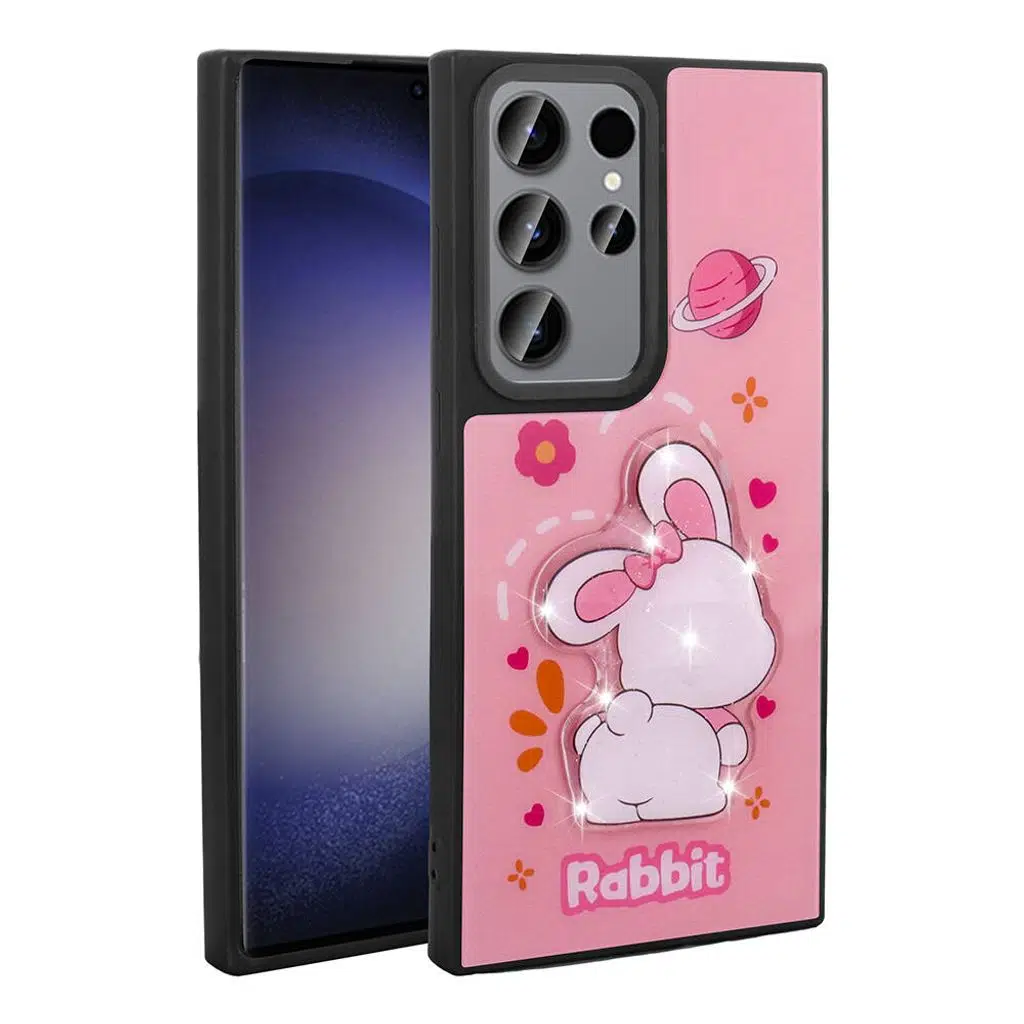 Samsung Galaxy S23 Ultra Kılıf Parlayan Kabartmalı İkonik Figürlü Amas Silikon Kapak