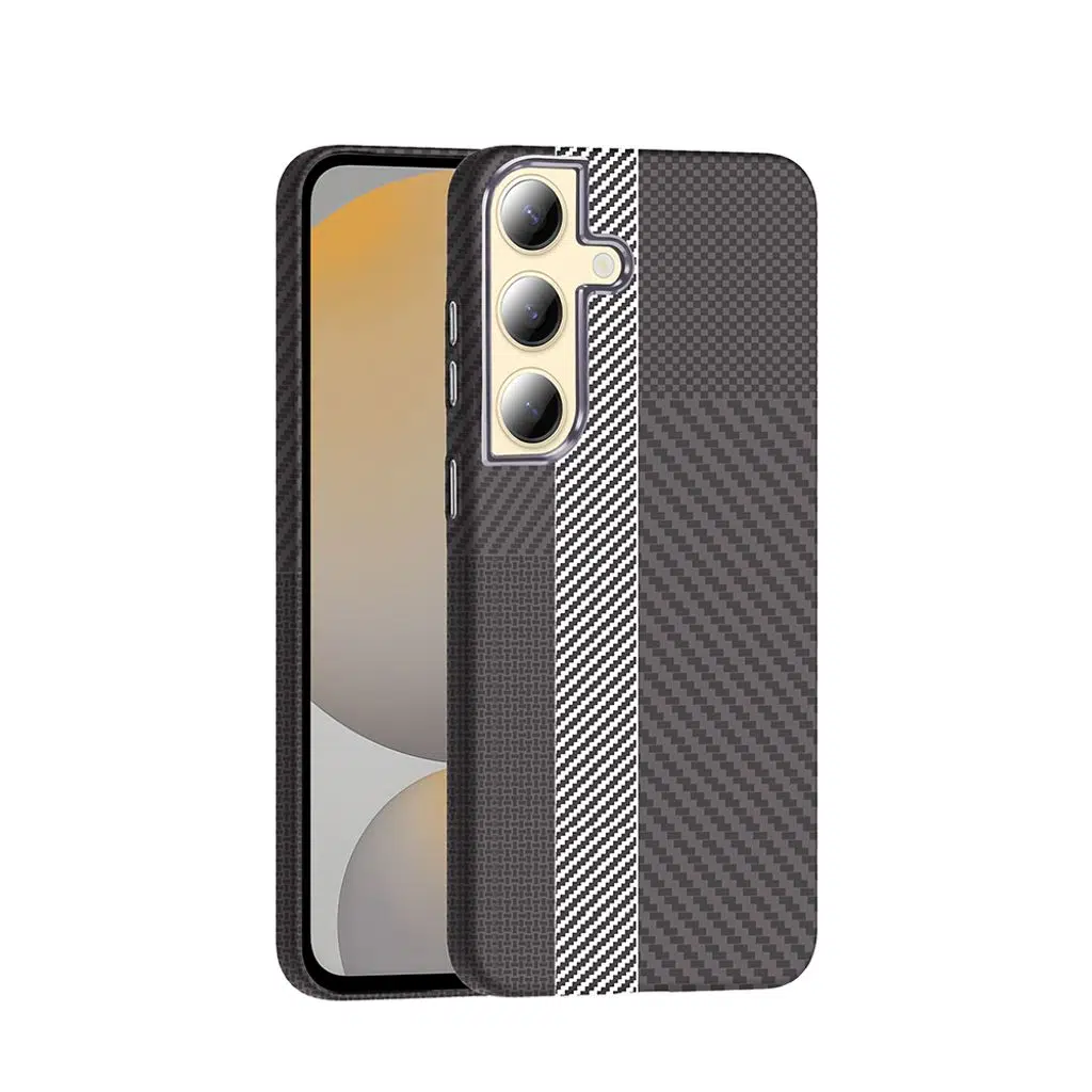 Samsung Galaxy S24 Kılıf M-safe Şarj Özellikli Karbon Fiber Görünümlü Gros Kapak