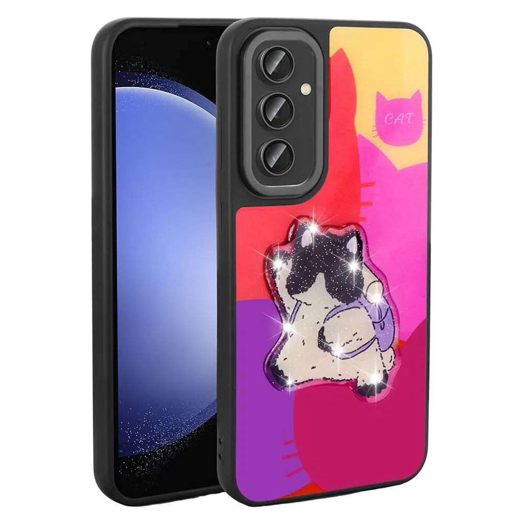 Samsung Galaxy S24 Plus Kılıf Parlayan Kabartmalı İkonik Figürlü Amas Silikon Kapak