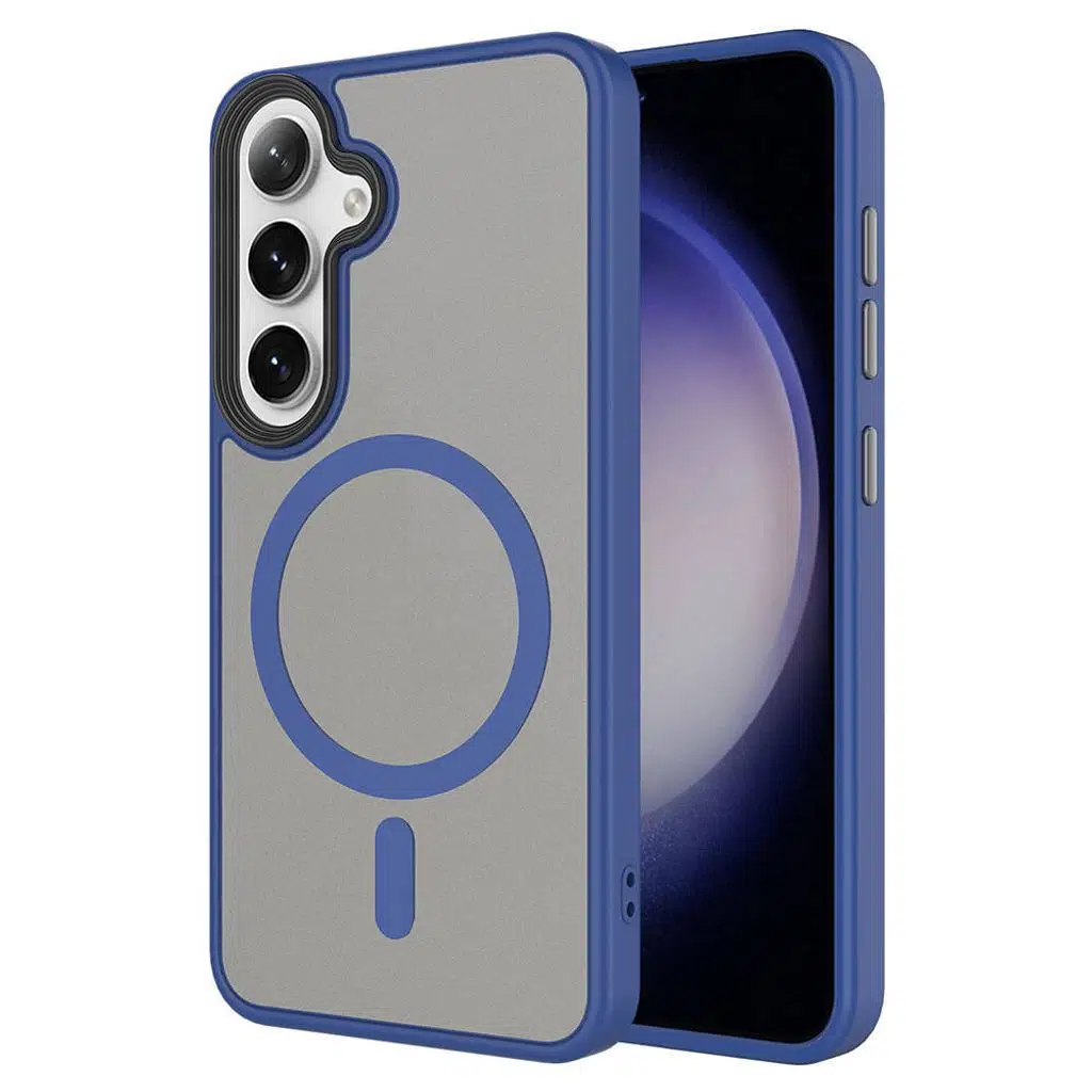 Samsung Galaxy S24 Plus Kılıf Sert PC Arka Yüzey Wireless Şarj Özellikli Flet M-safe Kapak