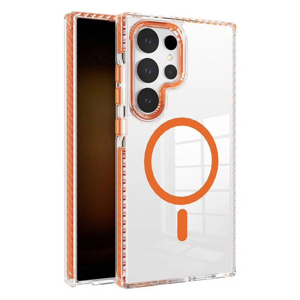 Samsung Galaxy S24 Ultra Kılıf M-safe Şarj Özellikli Airbagli Takılabilir Askı Aparatlı Nana Kapak