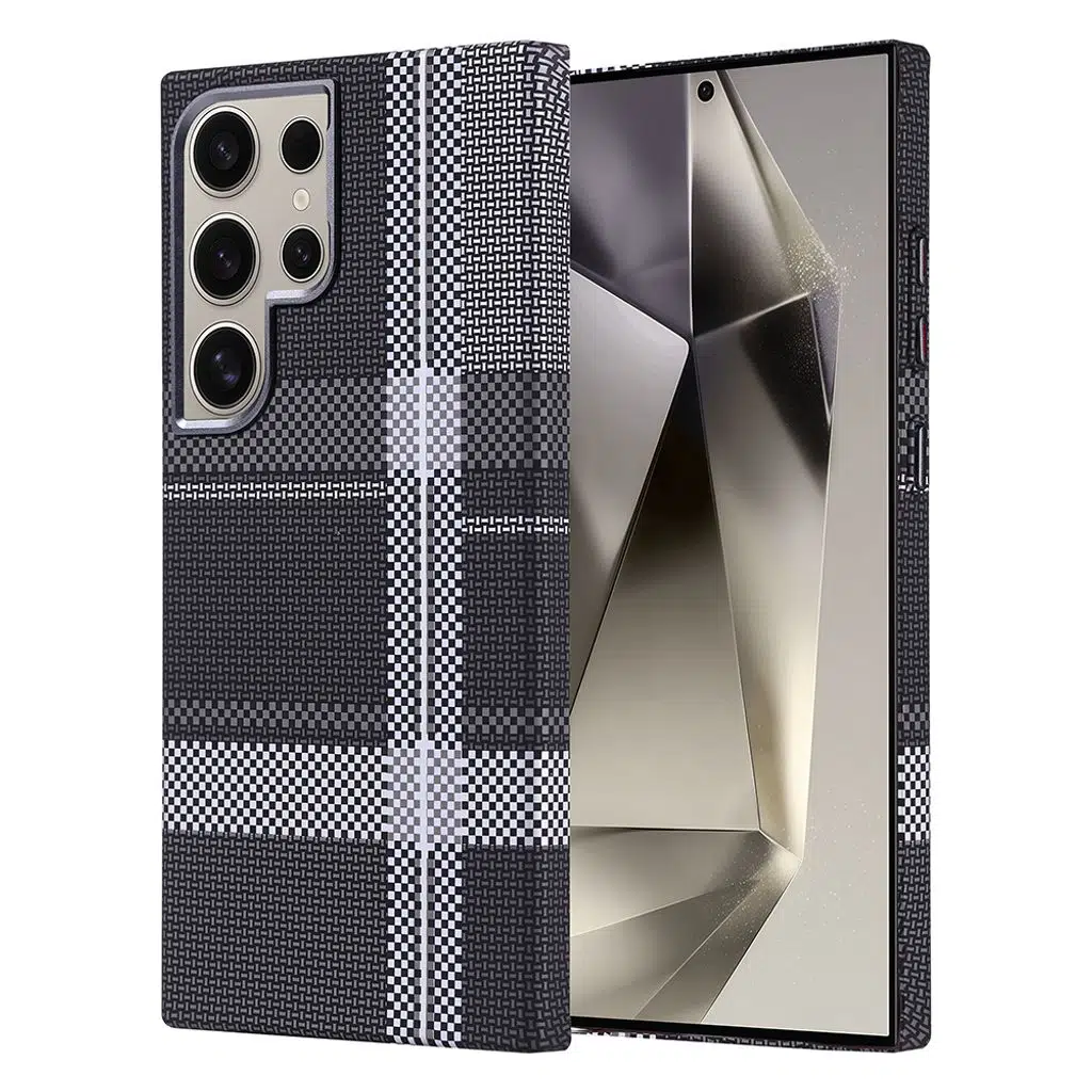 Samsung Galaxy S24 Ultra Kılıf M-safe Şarj Özellikli Karbon Fiber Görünümlü Nekst Kapak