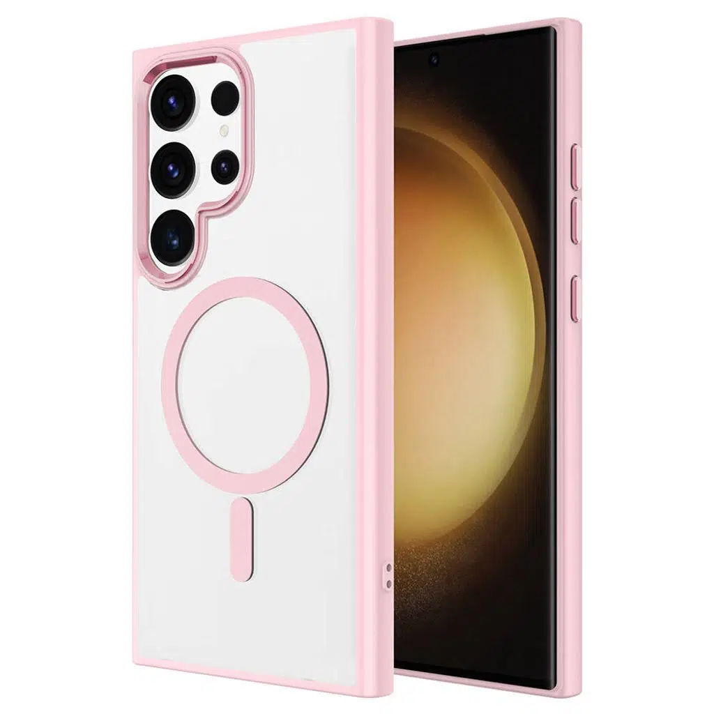 Samsung Galaxy S24 Ultra Kılıf M-safe Şarj Özellikli Krom M-safe Silikon Kapak