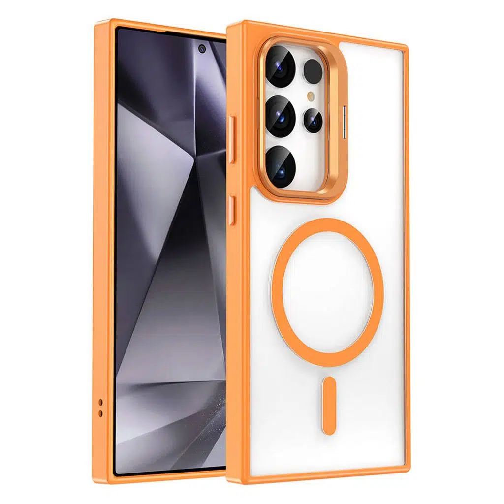 Samsung Galaxy S24 Ultra Kılıf M-safe Şarj Özellikli Standlı M-safe Klon Kapak