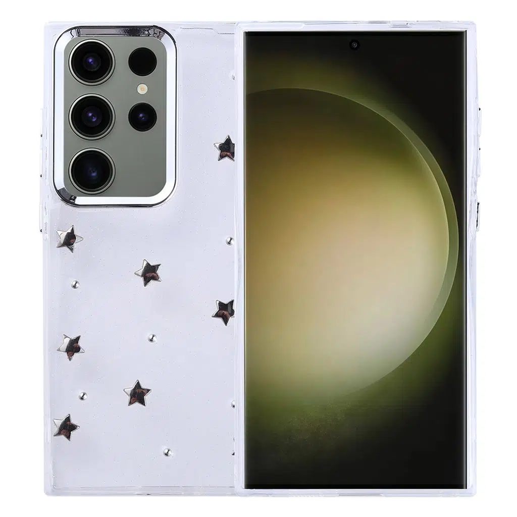 Samsung Galaxy S25 Ultra Kılıf Airbag Tasarımlı Simli Şeffaf Kutup Kapak