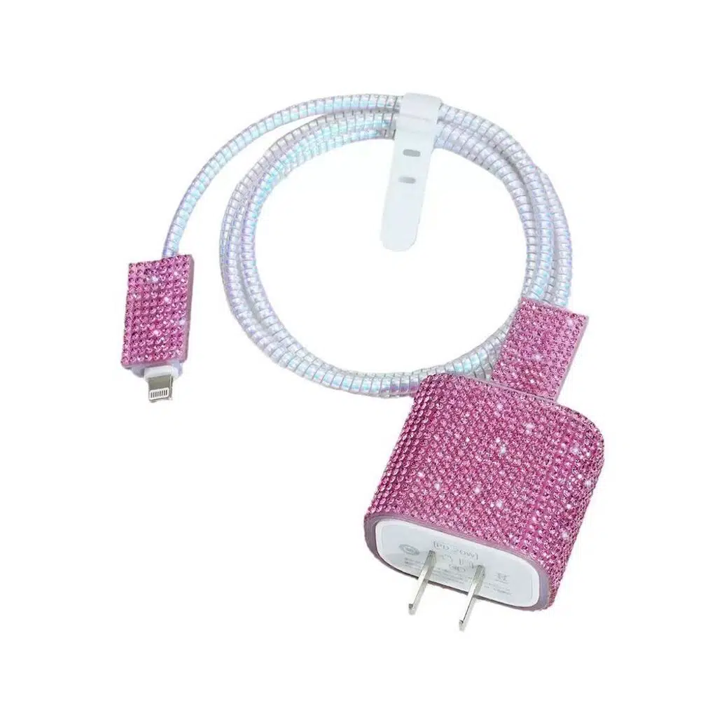 Taşlı Şarj Aleti Koruyucu 4in1 Set