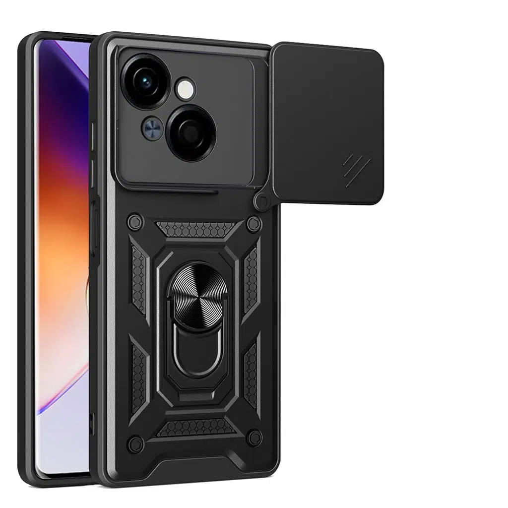 Tecno Spark Go 1 2025 Kılıf Magnetik Standlı Kamera Korumalı Sürgülü Vega Kapak