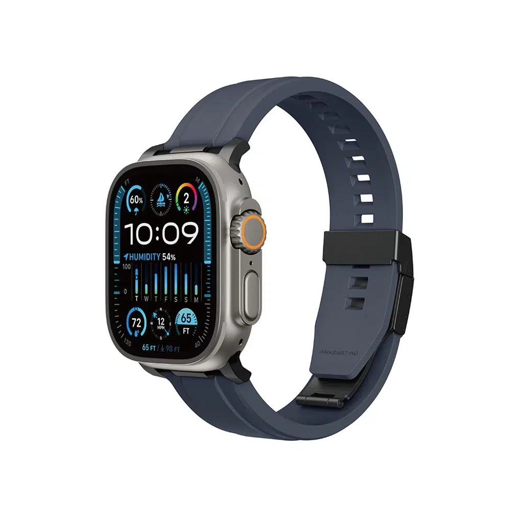 Apple Watch Seri 10-11 (46mm) Kordon 2/3/4/5/6/se/7/8/9 (44-45-49mm) Kordon Titan Chrono Magnetik Silikon Kordon