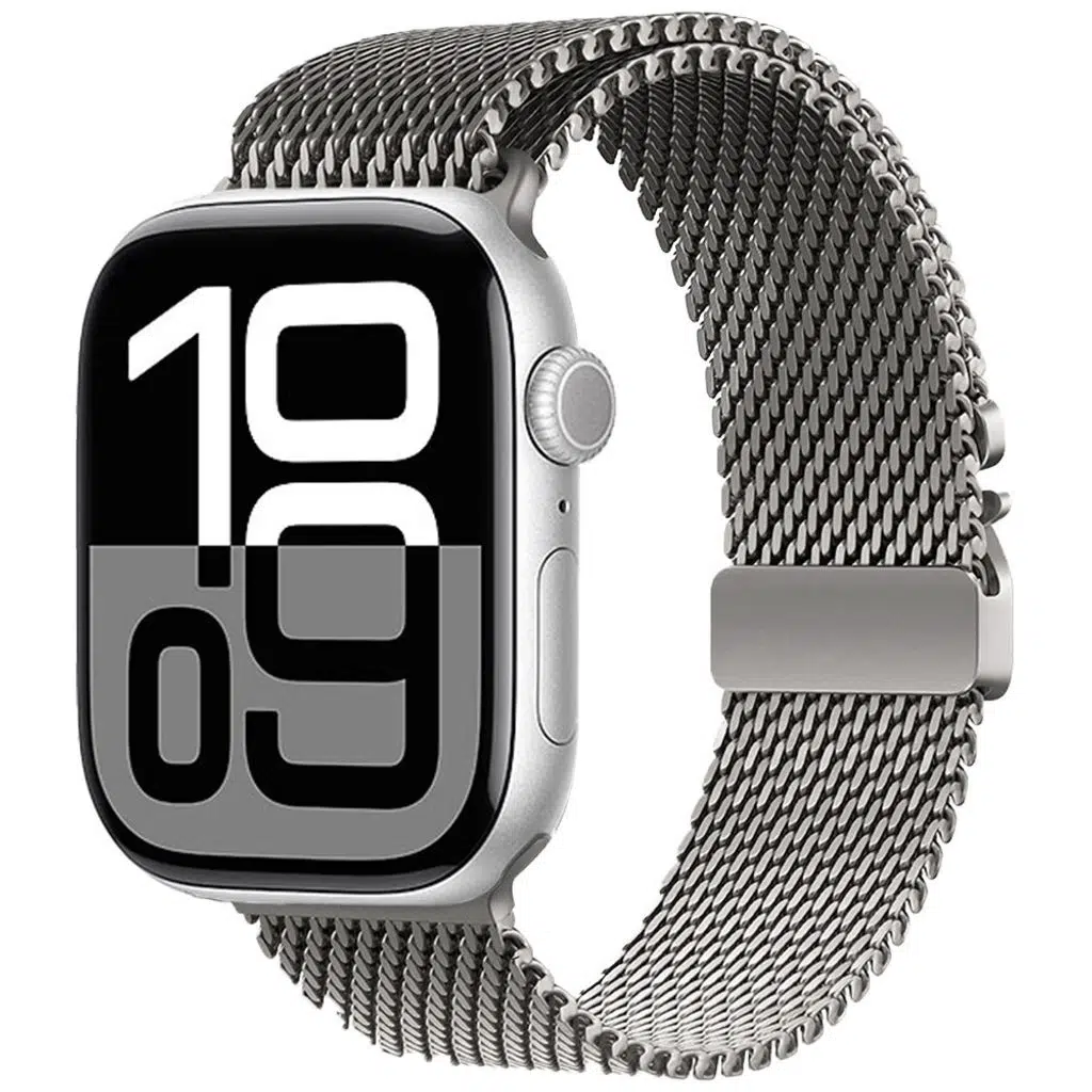 Apple Watch Seri 10-11 (46mm) Kordon 2/3/4/5/6/se/7/8/9 (44-45-49mm) KD-121 Metal Hasır Kordon