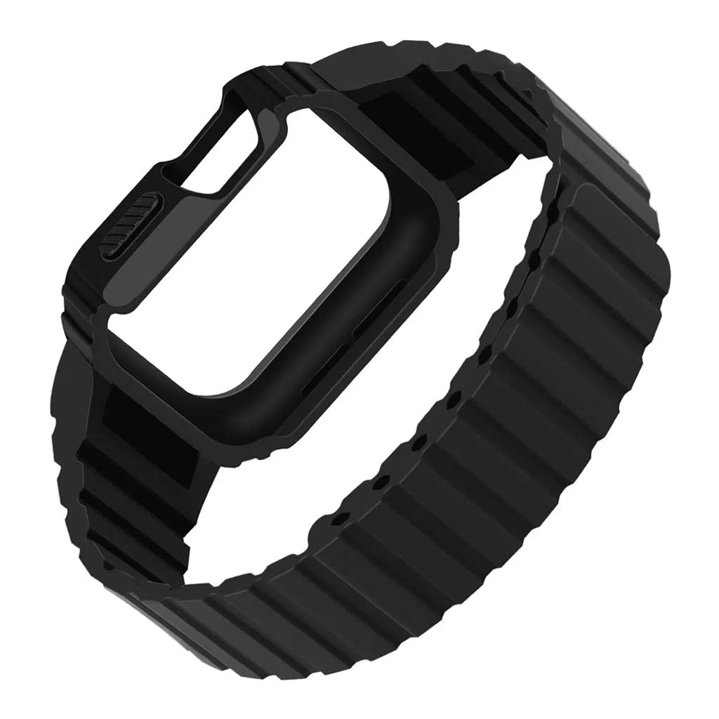 Apple Watch Series 10 / 11 Kılıf 46mm KD-142 Airbag Tasarımlı Kasa Koruyuculu Silikon Kordon