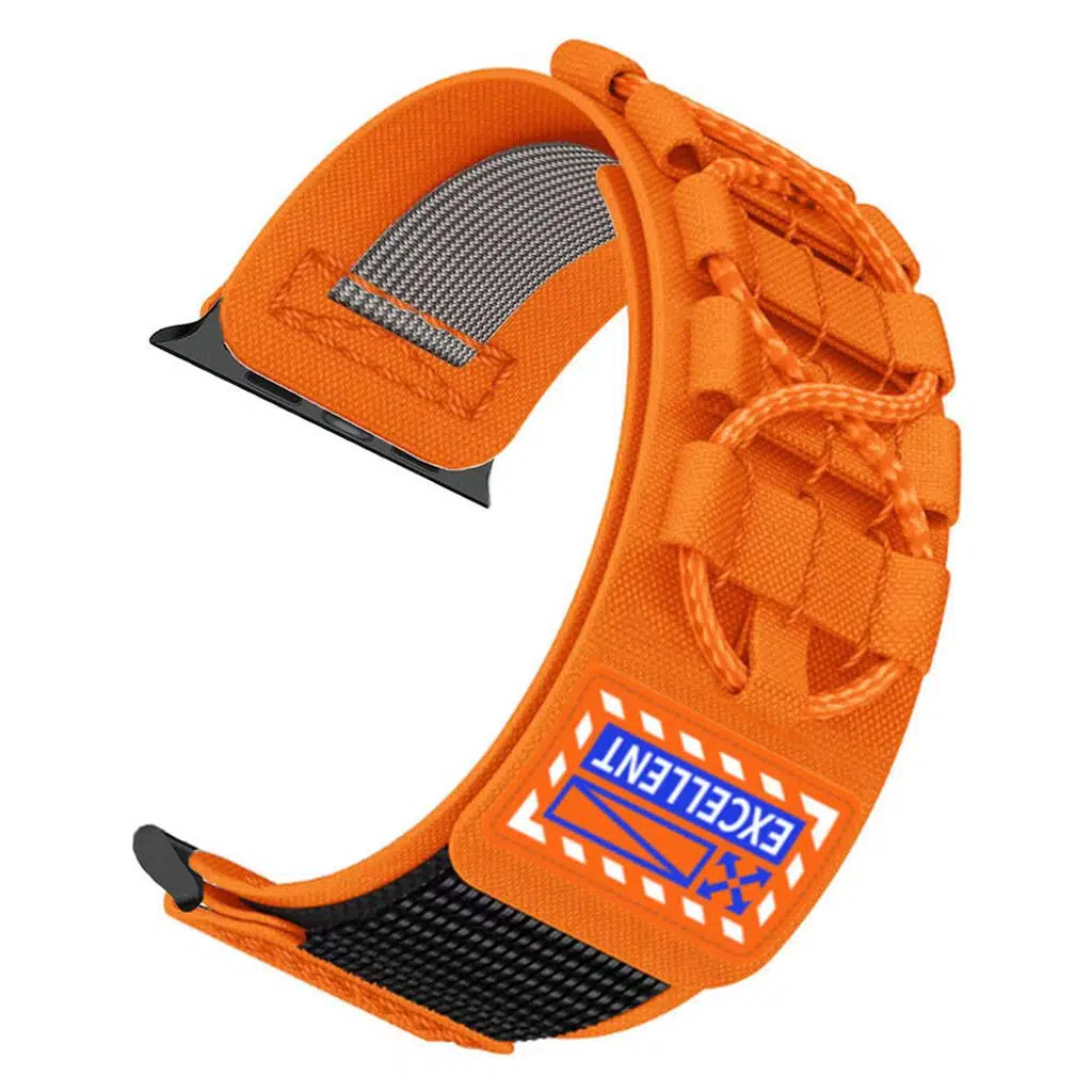 Apple Watch Seri 10-11 (42mm) Kordon 1/2/3/4/5/6/se/7/8/9 (38-40-41mm) KD-112 Orbital Örgülü Halat Tasarımlı Naylon Kumaş Hasır Kordon