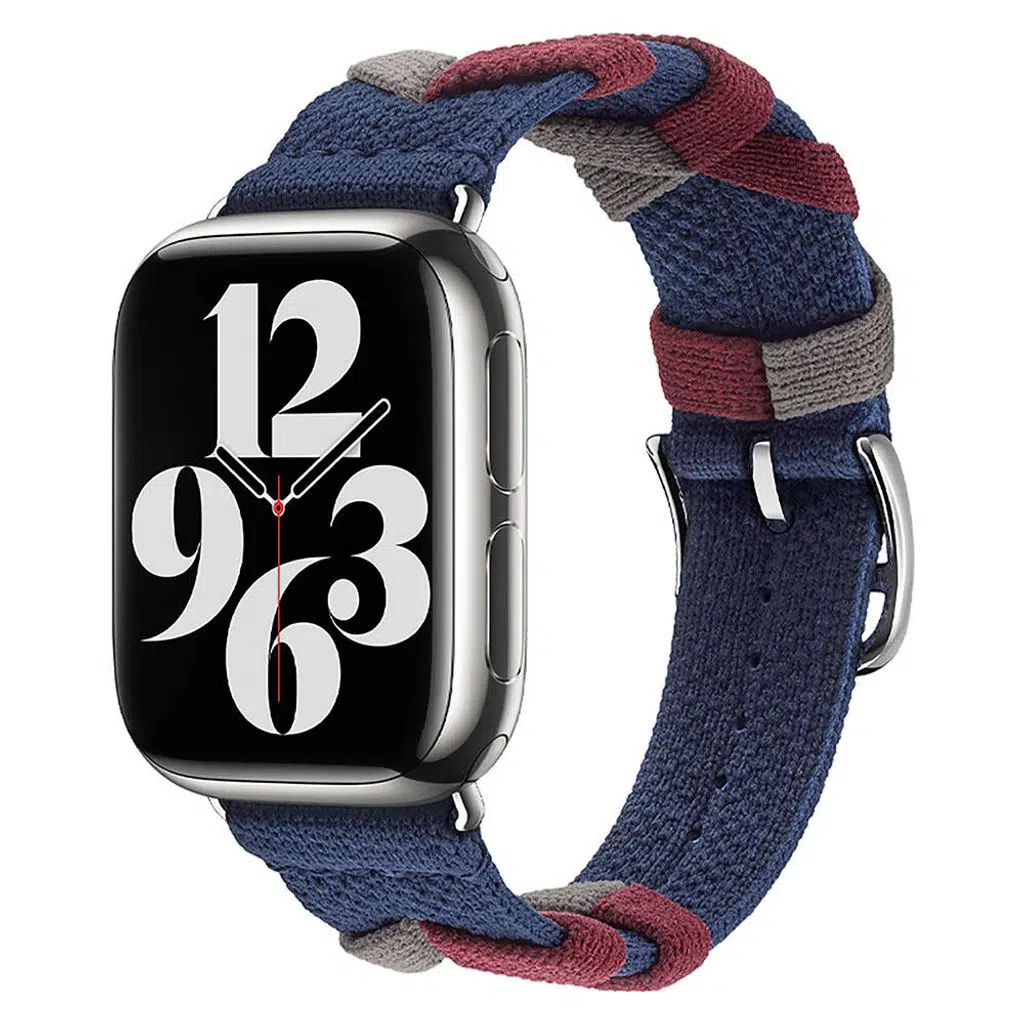Apple Watch Seri 10-11 (42mm) Kordon 1/2/3/4/5/6/se/7/8/9 (38-40-41mm) KD-97 Sarmal Örgü Tasarımlı Kordon