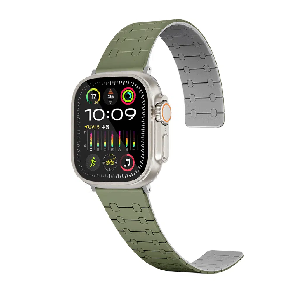 Apple Watch Seri 10-11 (42mm) Kordon 1/2/3/4/5/6/se/7/8/9 (38-40-41mm) KD-111 Çizgili Desenli Silikon Kordon