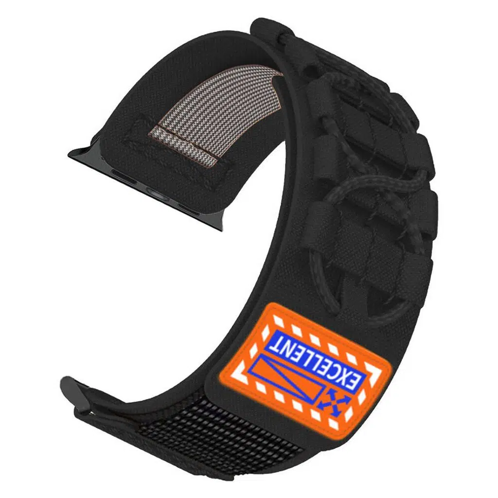 Apple Watch Seri 10-11 (42mm) Kordon 1/2/3/4/5/6/se/7/8/9 (38-40-41mm) KD-112 Orbital Örgülü Halat Tasarımlı Naylon Kumaş Hasır Kordon