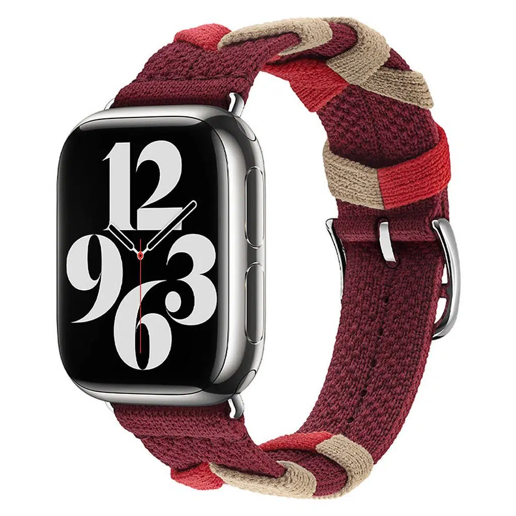 Apple Watch Seri 10-11 (42mm) Kordon 1/2/3/4/5/6/se/7/8/9 (38-40-41mm) KD-97 Sarmal Örgü Tasarımlı Kordon
