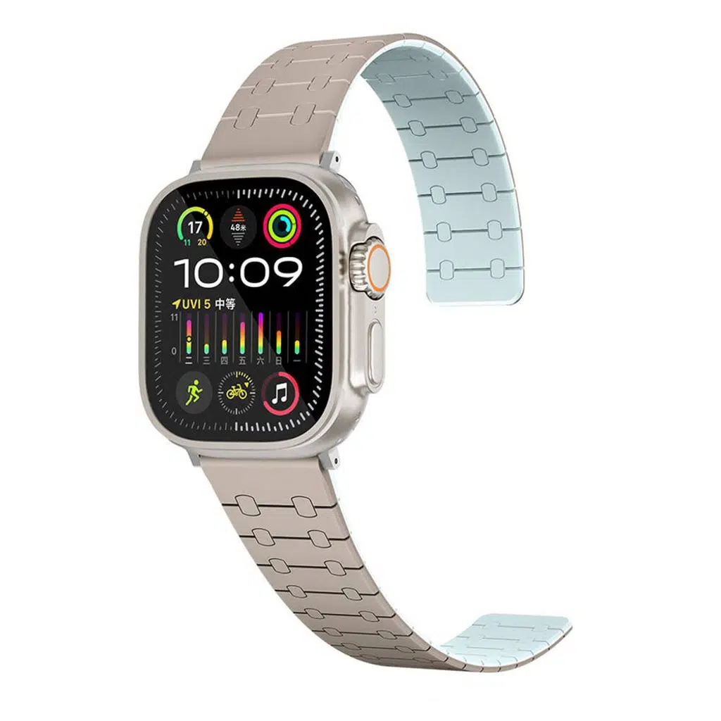 Apple Watch Seri 10-11 (46mm) Kordon 2/3/4/5/6/se/7/8/9 (44-45-49mm) KD-111 Çizgili Desenli Silikon Kordon
