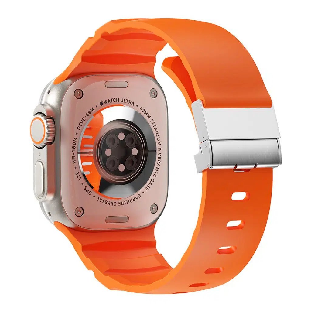 Apple Watch Seri 10-11 (46mm) Kordon 2/3/4/5/6/se/7/8/9 (44-45-49mm) KD-145 Metal Tokalı Silikon Kordon