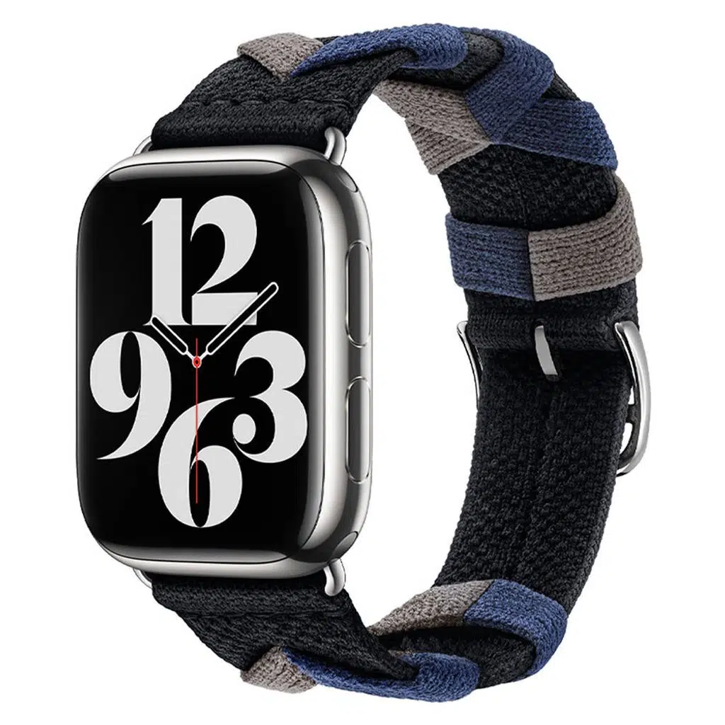 Apple Watch Seri 10-11 (46mm) Kordon 2/3/4/5/6/se/7/8/9 (44-45-49mm) KD-97 Sarmal Örgü Tasarımlı Kordon