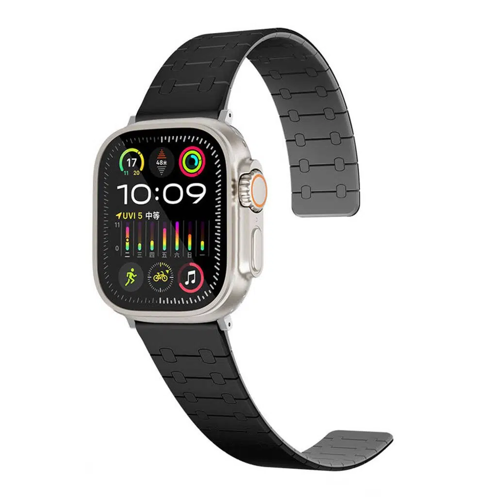 Apple Watch Seri 10-11 (46mm) Kordon 2/3/4/5/6/se/7/8/9 (44-45-49mm) KD-111 Çizgili Desenli Silikon Kordon