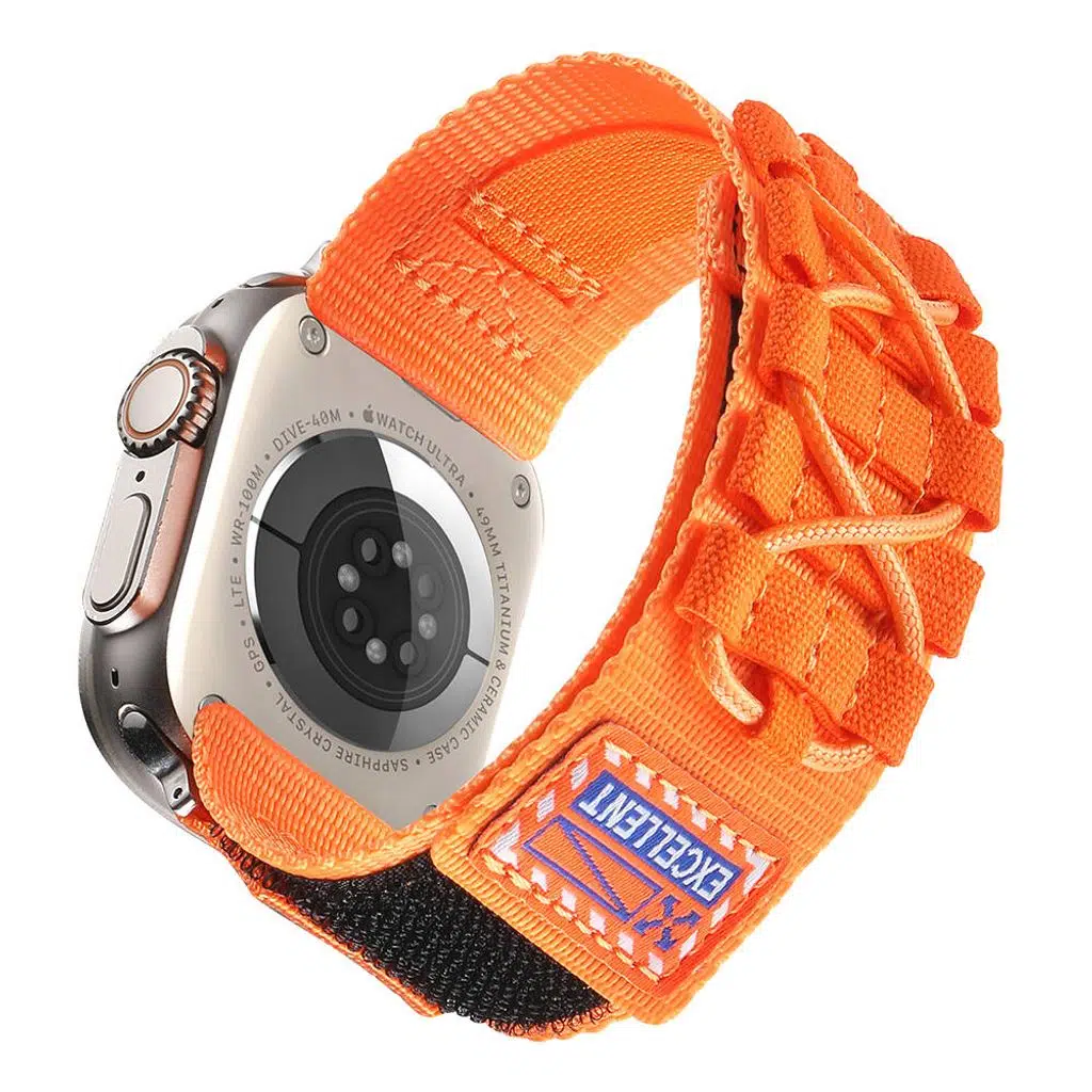 Apple Watch Seri 10-11 (46mm) Kordon 2/3/4/5/6/se/7/8/9 (44-45-49mm) KD-112 Orbital Örgülü Halat Tasarımlı Naylon Kumaş Hasır Kordon