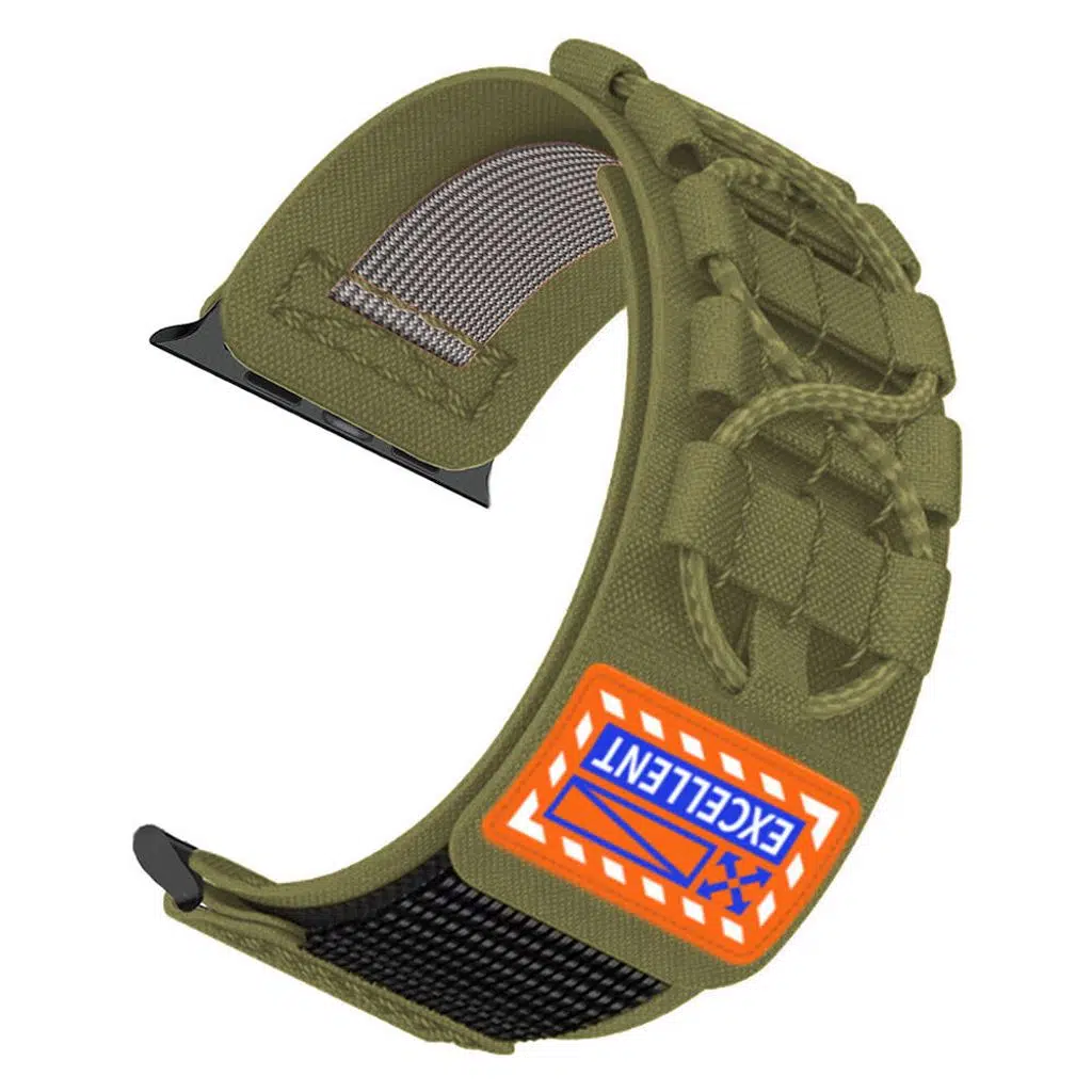 Apple Watch Seri 10-11 (42mm) Kordon 1/2/3/4/5/6/se/7/8/9 (38-40-41mm) KD-112 Orbital Örgülü Halat Tasarımlı Naylon Kumaş Hasır Kordon