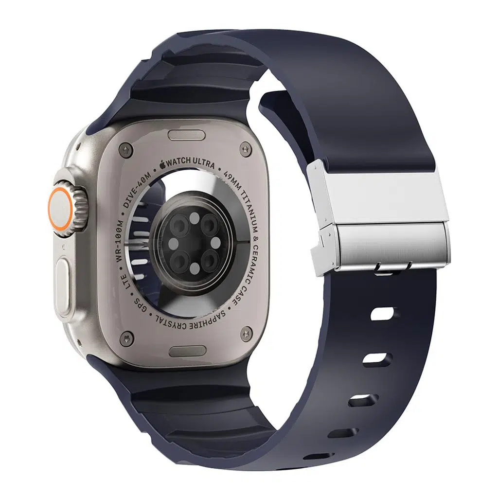 Apple Watch Seri 10-11 (46mm) Kordon 2/3/4/5/6/se/7/8/9 (44-45-49mm) KD-145 Metal Tokalı Silikon Kordon