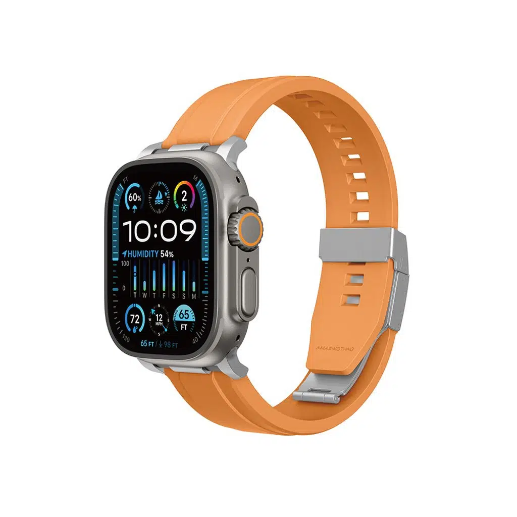 Apple Watch Ultra 1-2-3 49mm Kordon Titan Chrono Magnetik Silikon Kordon