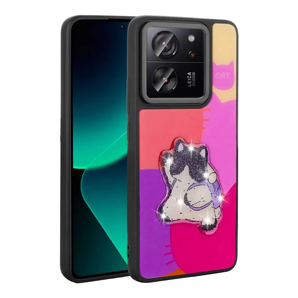 Xiaomi Mi 13T Pro Kılıf Parlayan Kabartmalı İkonik Figürlü Amas Silikon Kapak